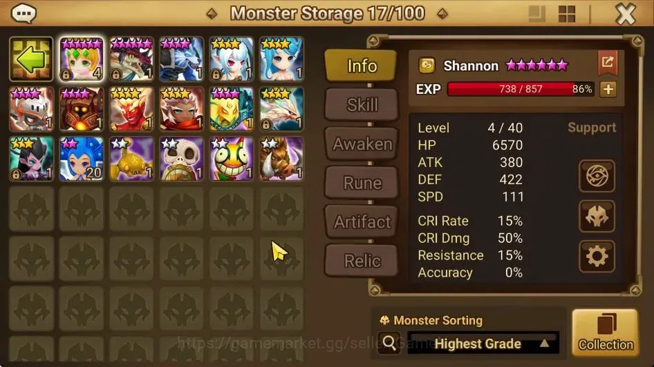 Summoners War: Sky Arena Accounts ASIA Lv 36|1 LD[Eleanor]|14 Total NB5[Feng Yan,Tar image 12