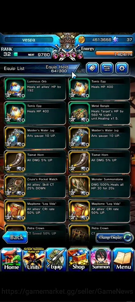 Grand Summoners Accounts Global|Rank 32|4 Ascend+1 TW|[Bouncing Bunny Milim image 12
