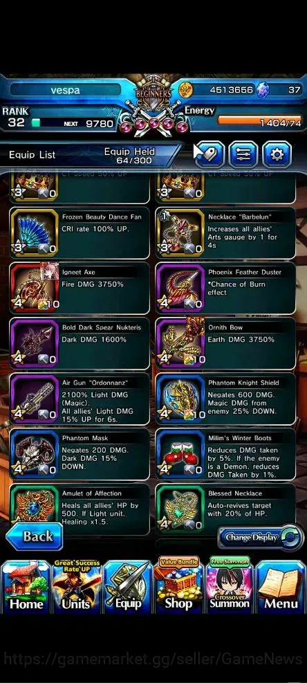 Grand Summoners Accounts Global|Rank 32|4 Ascend+1 TW|[Bouncing Bunny Milim image 13