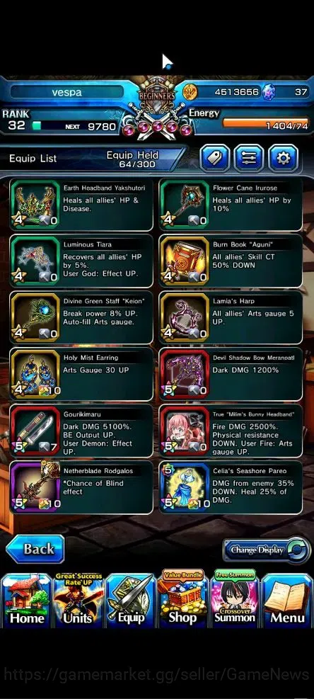Grand Summoners Accounts Global|Rank 32|4 Ascend+1 TW|[Bouncing Bunny Milim image 14