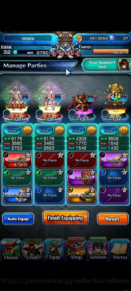 Grand Summoners Accounts Global|Rank 32|4 Ascend+1 TW|[Bouncing Bunny Milim image 3
