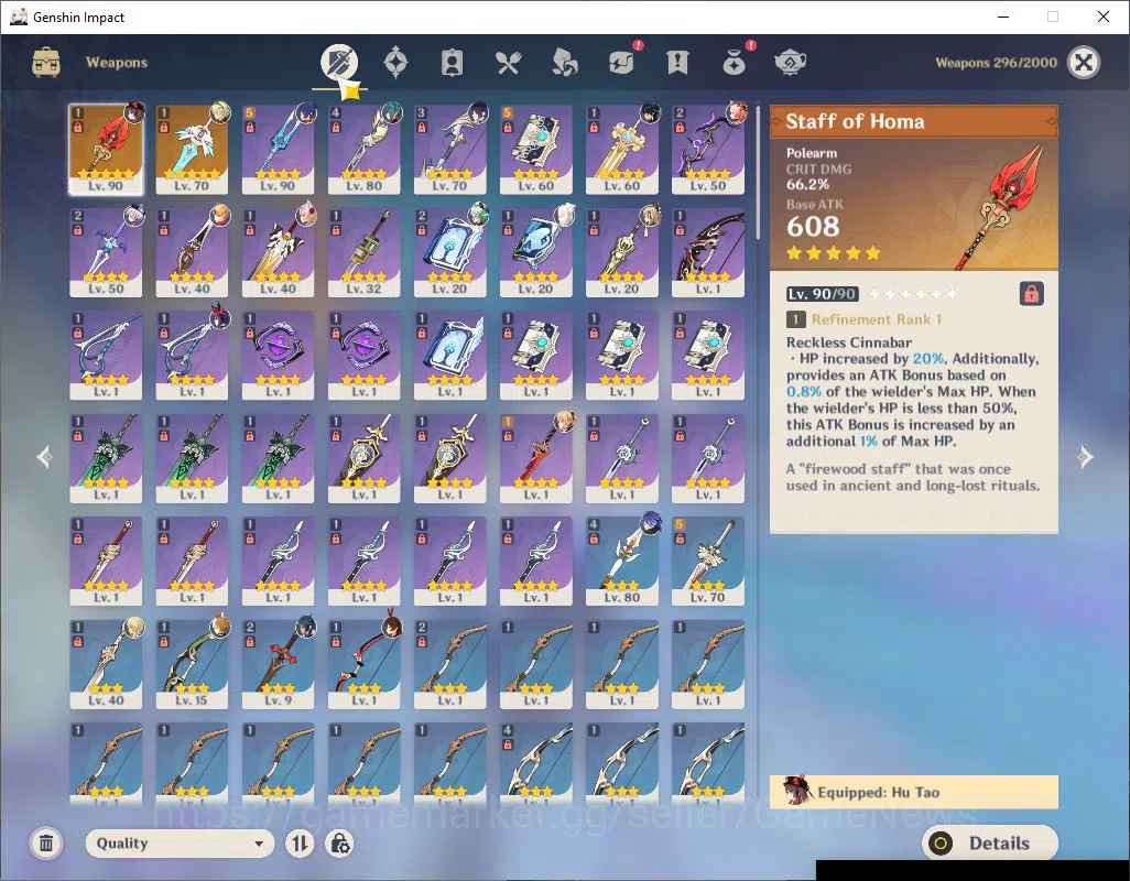 Genshin Impact Accounts ASIA|AR55| 5 Limited+2(*5Weapon)|[HuTaoC3+sign,Rai image 5