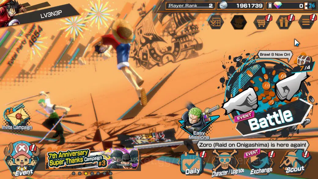 One Piece Bounty Rush Accounts Starter Global|5 EX|BP Kuzan,G5 Monkey D. Luffy,AMS Borsalino,5E St.Saturn,KOP Gol D