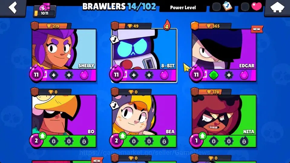 Brawl Stars Accounts 1011 Trophy|14 Brawlers 3 Max Lvl [Edgar,8 Bit,She image 5