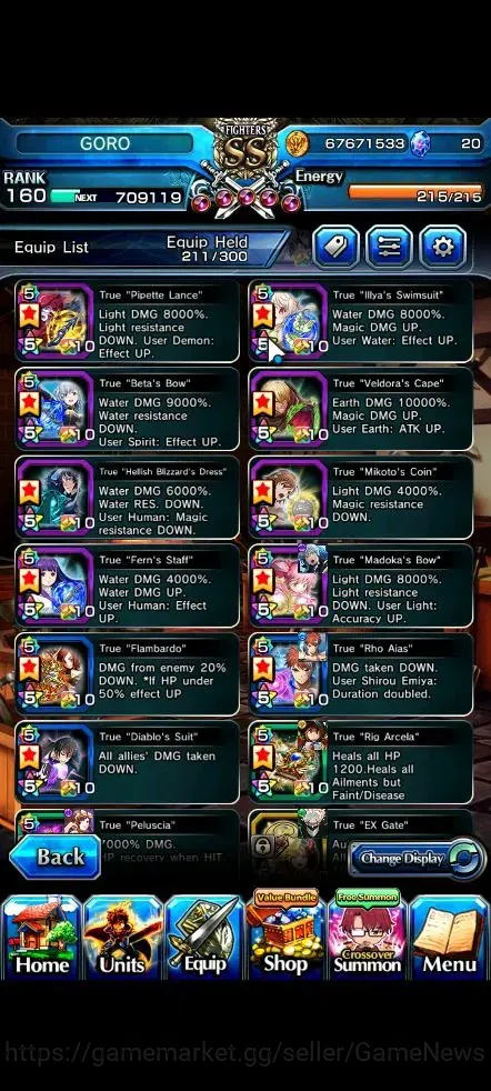 Grand Summoners Accounts Global|Rank 160|2 SP Art|46 Ascend 14 TW(Okarun,Ro image 10