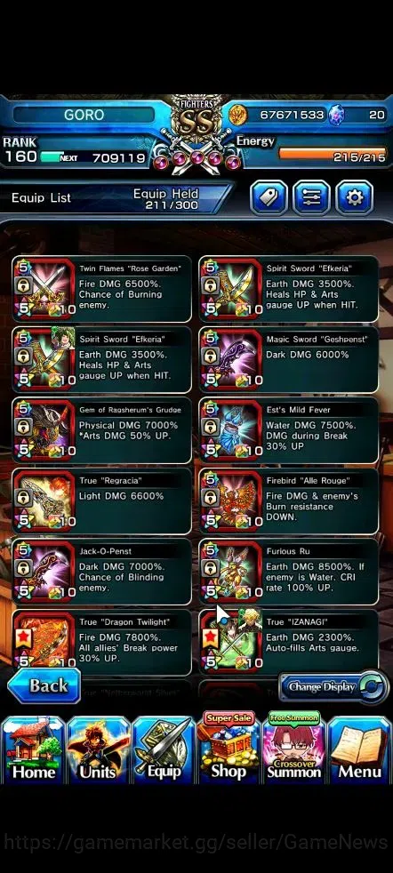 Grand Summoners Accounts Global|Rank 160|2 SP Art|46 Ascend 14 TW(Okarun,Ro image 12