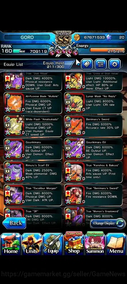 Grand Summoners Accounts Global|Rank 160|2 SP Art|46 Ascend 14 TW(Okarun,Ro image 14