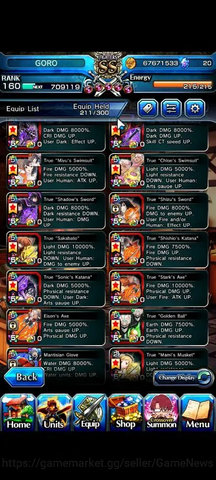 Grand Summoners Accounts Global|Rank 160|2 SP Art|46 Ascend 14 TW(Okarun,Ro image 15