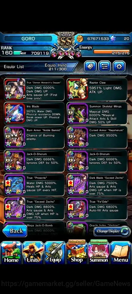 Grand Summoners Accounts Global|Rank 160|2 SP Art|46 Ascend 14 TW(Okarun,Ro image 16