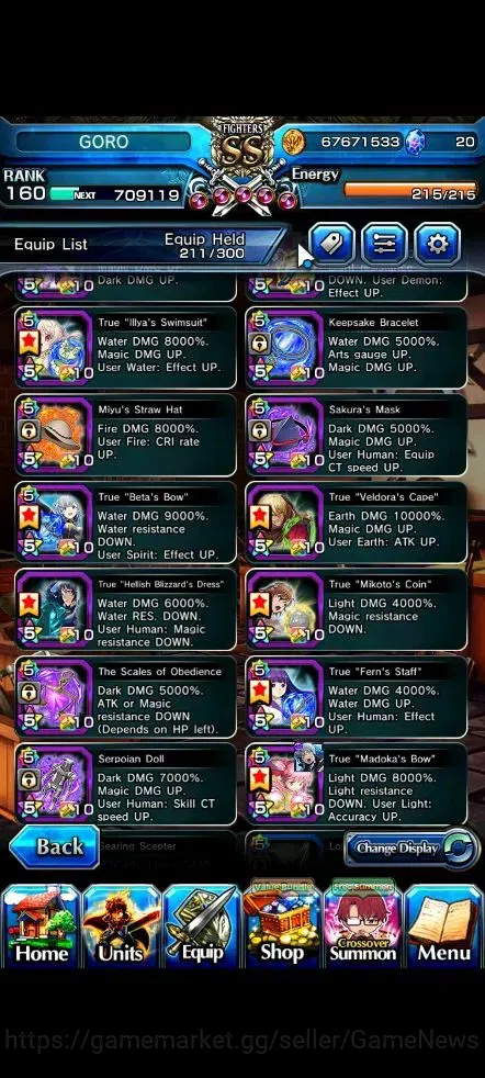 Grand Summoners Accounts Global|Rank 160|2 SP Art|46 Ascend 14 TW(Okarun,Ro image 19