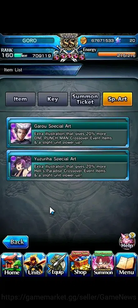 Grand Summoners Accounts Global|Rank 160|2 SP Art|46 Ascend 14 TW(Okarun,Ro image 2