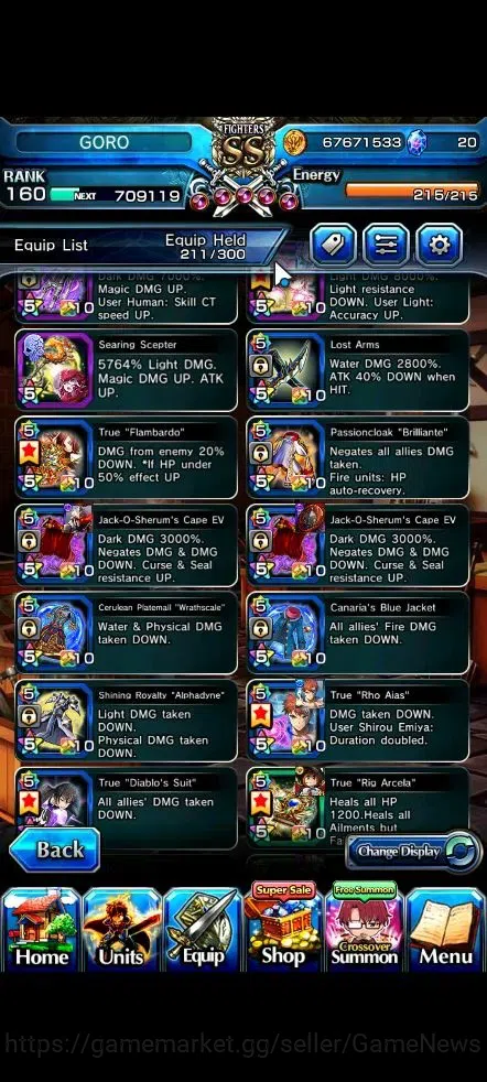 Grand Summoners Accounts Global|Rank 160|2 SP Art|46 Ascend 14 TW(Okarun,Ro image 20