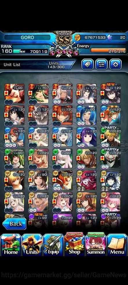 Grand Summoners Accounts Global|Rank 160|2 SP Art|46 Ascend 14 TW(Okarun,Ro image 5