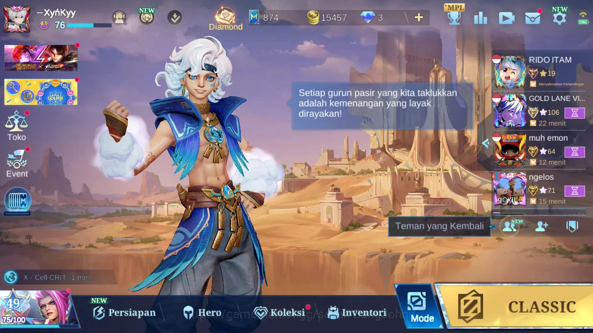 Mobile Legends: Bang Bang Accounts Global Hero 119 | Skin 182 | Ex Glory 59 | Spongeb image 1