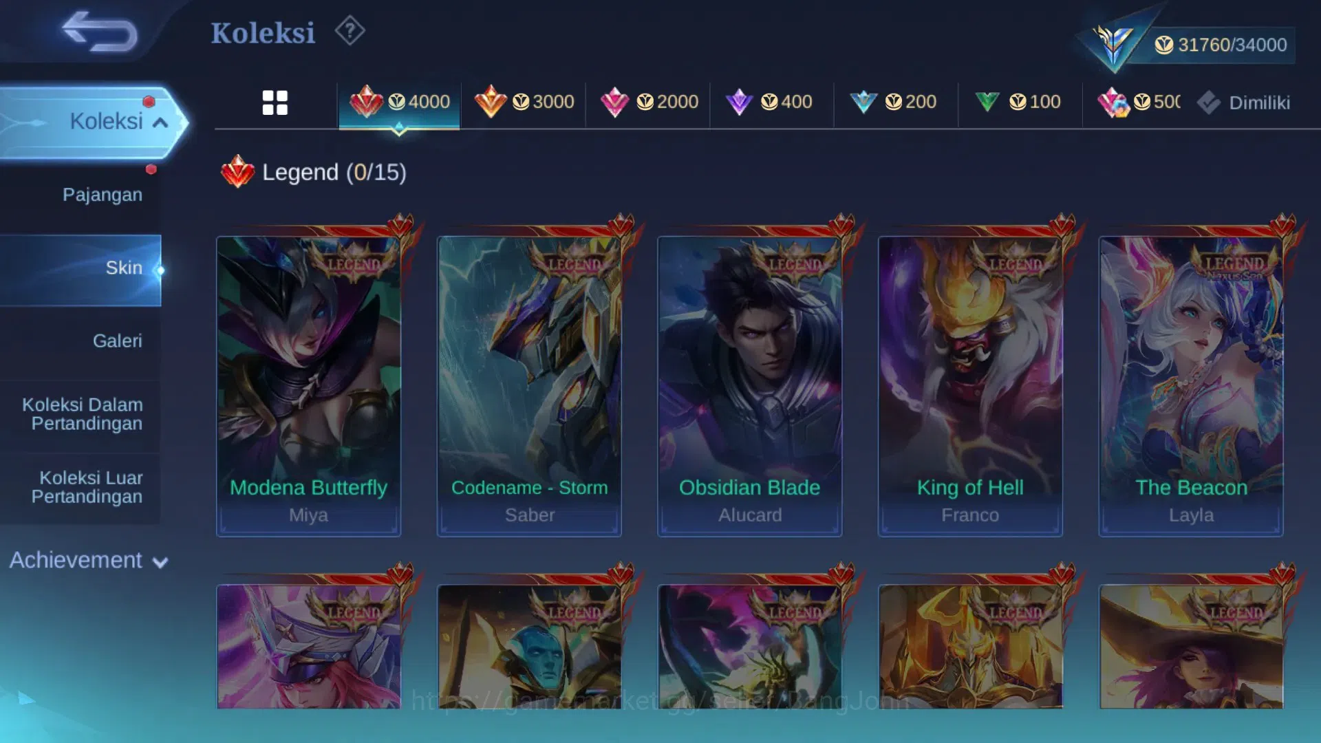 Mobile Legends: Bang Bang Accounts Global Hero 119 | Skin 182 | Ex Glory 59 | Spongeb image 12