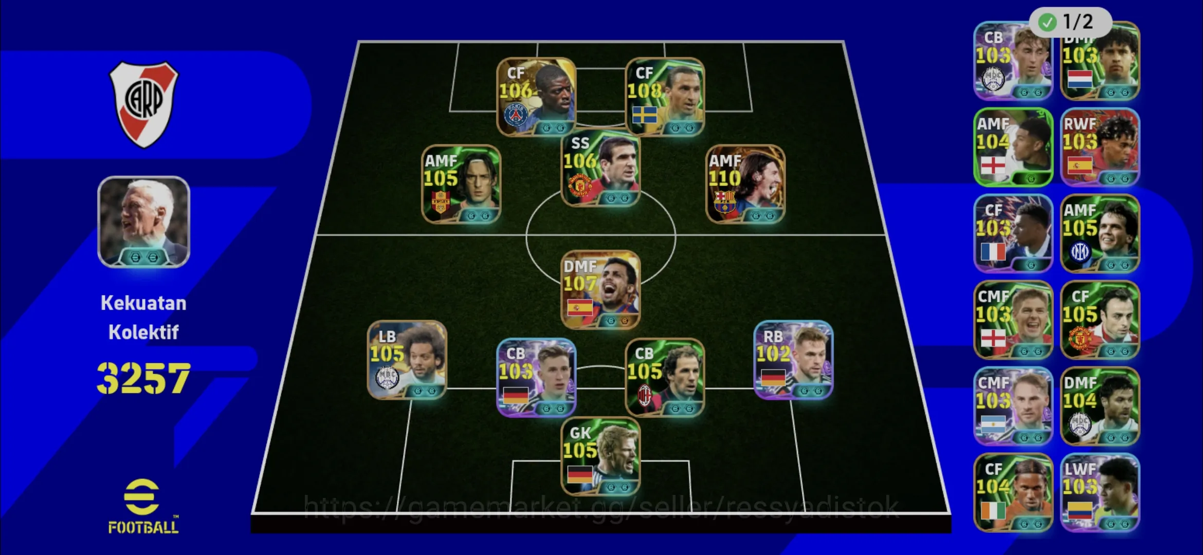 eFootball Accounts Legends & Iconic Players EFOOTBALL COLECTIVE 3257+ | 5 MANAGER BOOSTER,BIGTIME MESSI LONG HAIR,GG 1