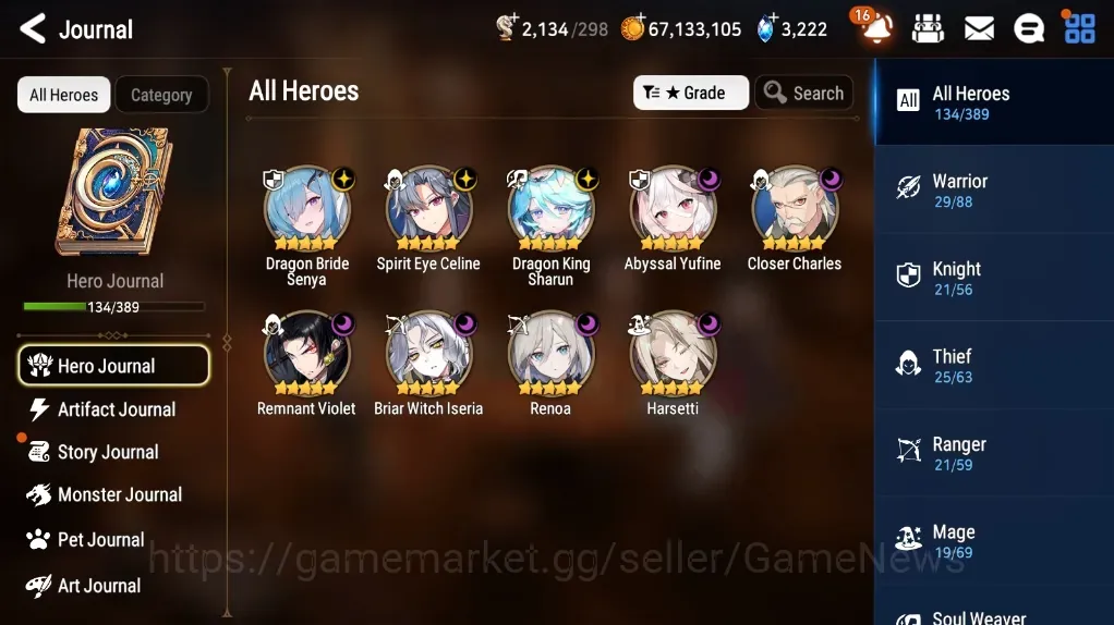 Epic Seven Accounts High-End Global UnVerif|NewEra|9 ML(Har Setti,Renoa,BW Iseria,etc)+Full CZN,AS Flan,Etc|187K Stigma,3,2K 1