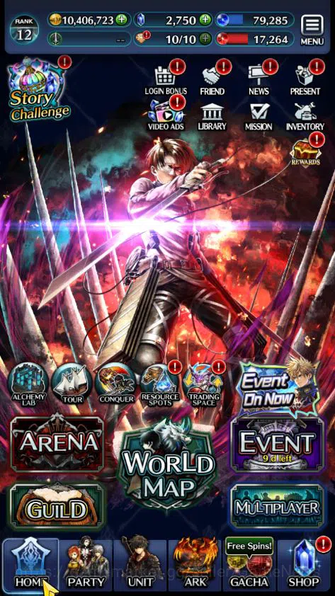 Last Cloudia Accounts GLOBAL|Rank 12|Collab AOT (Levi SA) +Top Tier Unit image 9