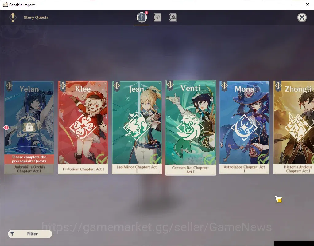 Genshin Impact Accounts Asia|AR 55|Rate On|5 Limited + 1 (*5 Weapon)|Mavui image 17