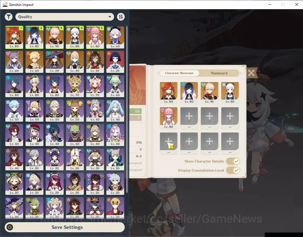 Genshin Impact Accounts Asia|AR 55|Rate On|5 Limited + 1 (*5 Weapon)|Mavui image 2