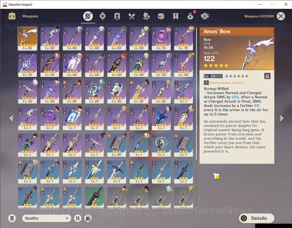 Genshin Impact Accounts Asia|AR 55|Rate On|5 Limited + 1 (*5 Weapon)|Mavui image 3