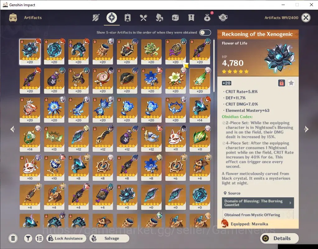 Genshin Impact Accounts Asia|AR 55|Rate On|5 Limited + 1 (*5 Weapon)|Mavui image 4