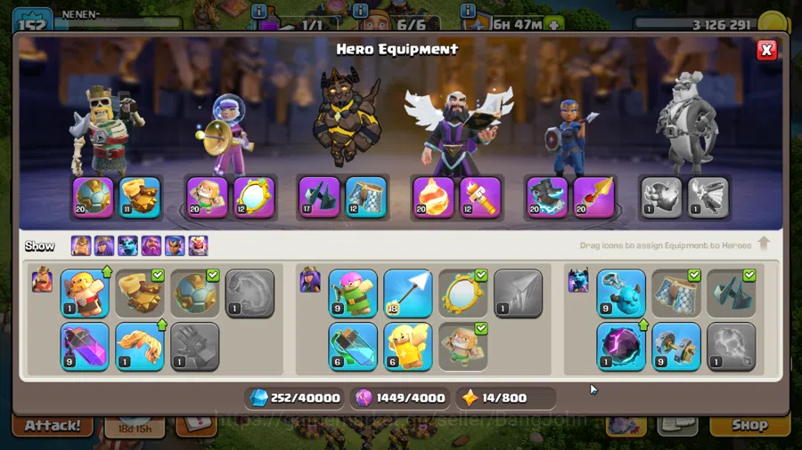 Clash of Clans Accounts TH 14-BH 9|Many Skin|LVL 152|League Witch17|HH 8|B image 10