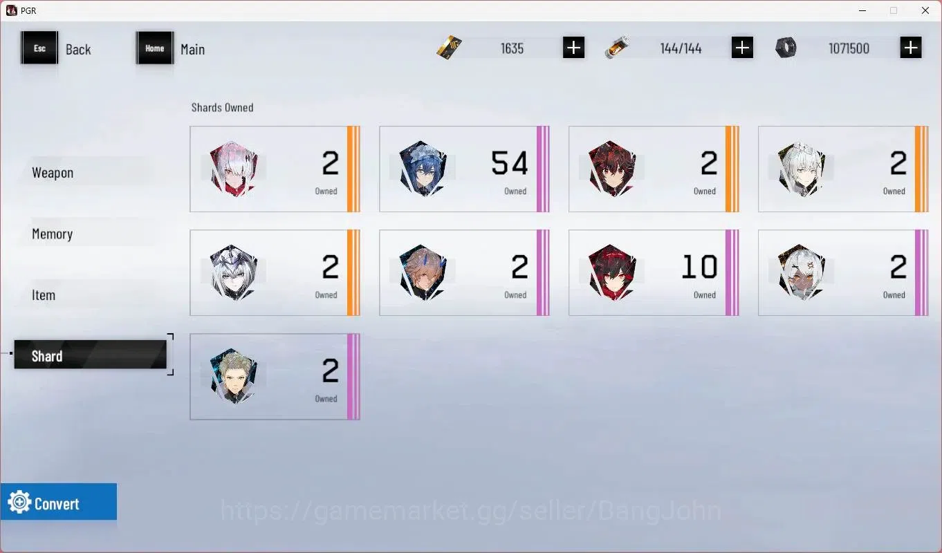 Punishing: Gray Raven Accounts Mid-Game ASIA | L45 | S Lucia CW + Sign (Lv80), S Bianca C (Lv67), S Feral (Lv41) | BC 1635 9