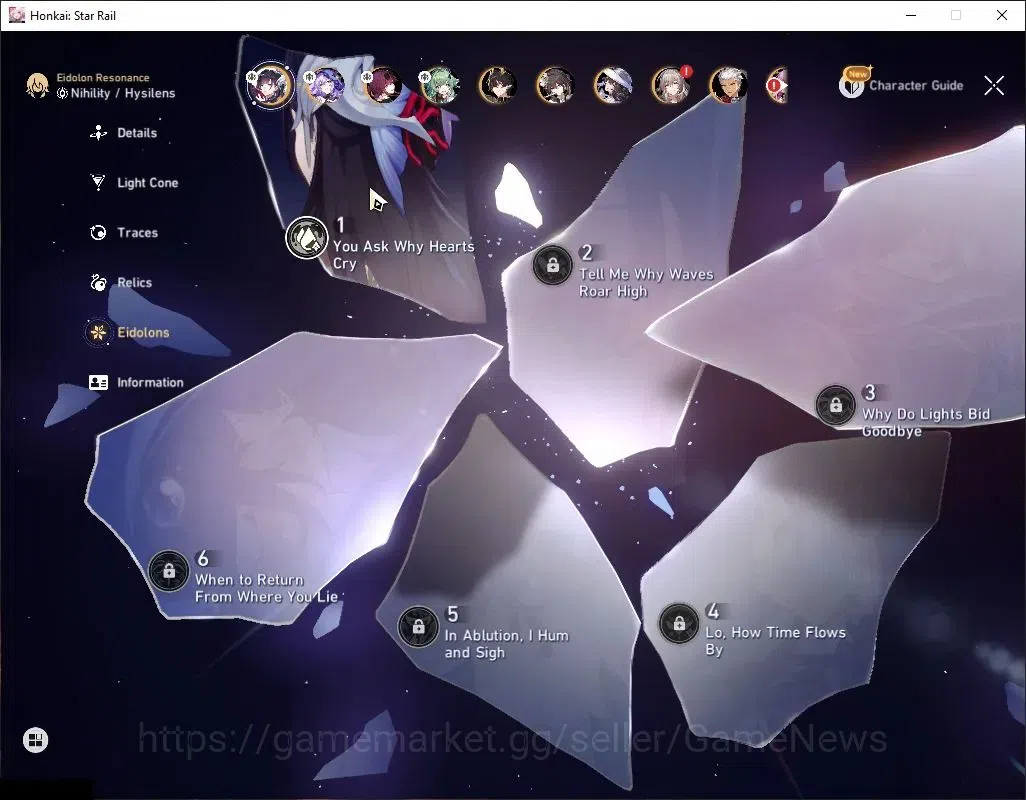 Honkai Star Rail Accounts Asia|TL 42|DOT Prem Team|9 Limited|[Hysilens,Black image 6