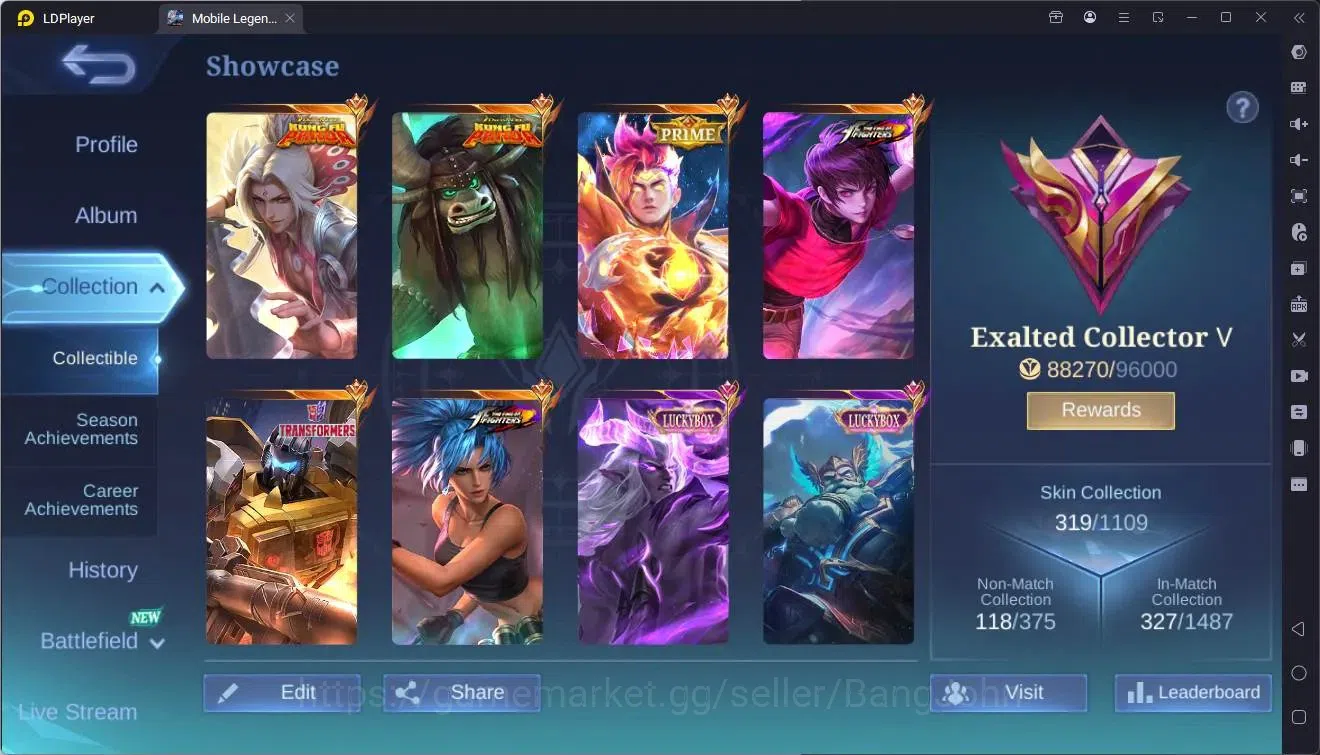 Mobile Legends: Bang Bang Accounts Global|Hero 132|Skin 319|Exalted|KFP Thamuz,Ling|K image 2