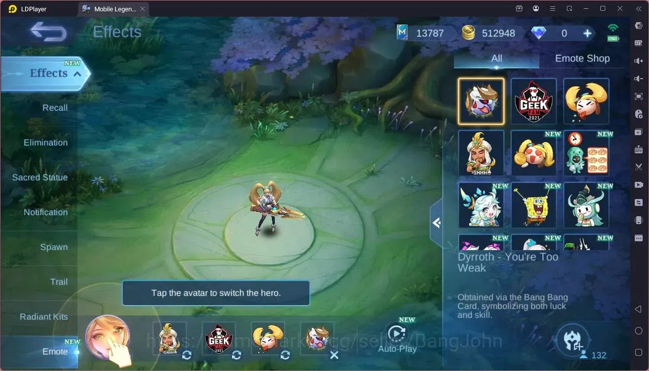 Mobile Legends: Bang Bang Accounts Global|Hero 132|Skin 319|Exalted|KFP Thamuz,Ling|K image 6