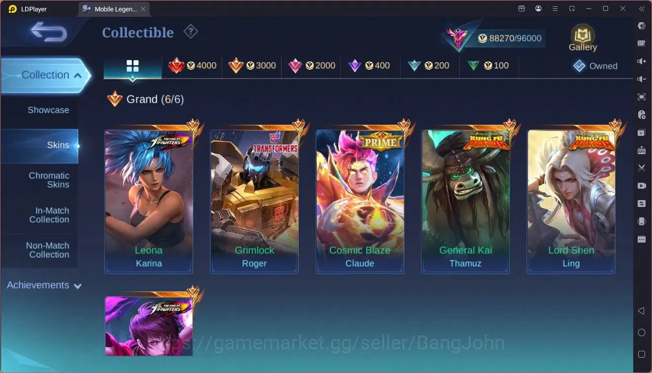 Mobile Legends: Bang Bang Accounts Global|Hero 132|Skin 319|Exalted|KFP Thamuz,Ling|K image 7