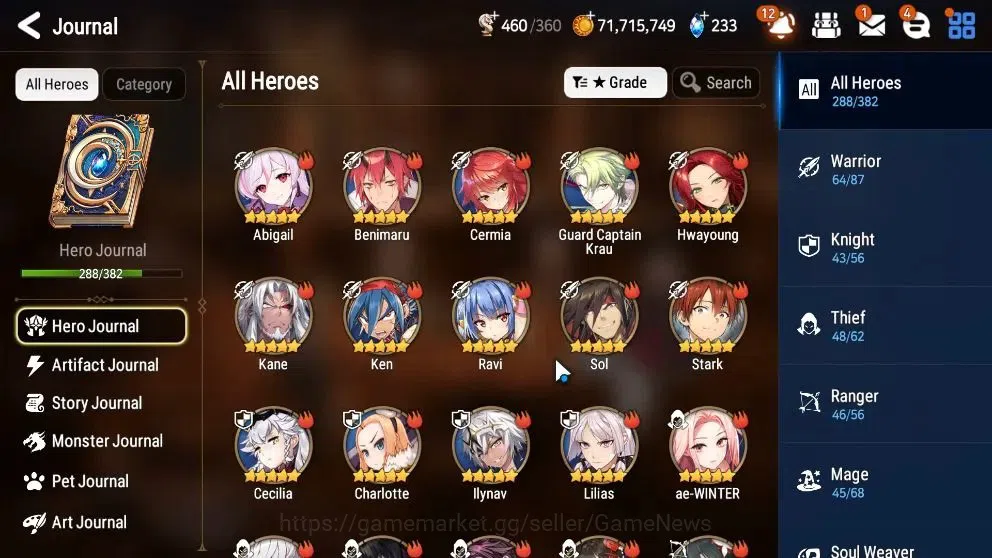 Epic Seven Accounts High-End ASIA Verif|32 ML(Notos,GenRas,Straze,Etc)+Collab FULL[FRIEREN,AESPA]+Benimaru,etc|75 10