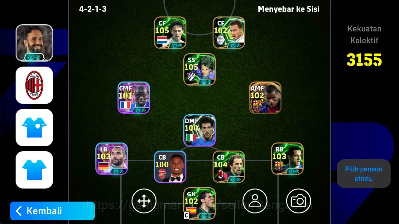eFootball Accounts Power 3155 | baressi epic, Jonathan sah show, riva image 1