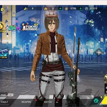 Blood Strike Collab Skin ASIA | Mikasa AOT & Tokyo Revengers FN2000, 3 AOT  image 1