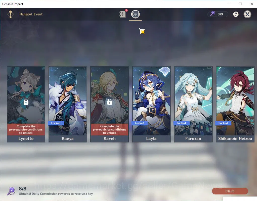 Genshin Impact Accounts ASIA|AR 54|3 Limited +30(*4Character)|Shenhe,Yelan image 11