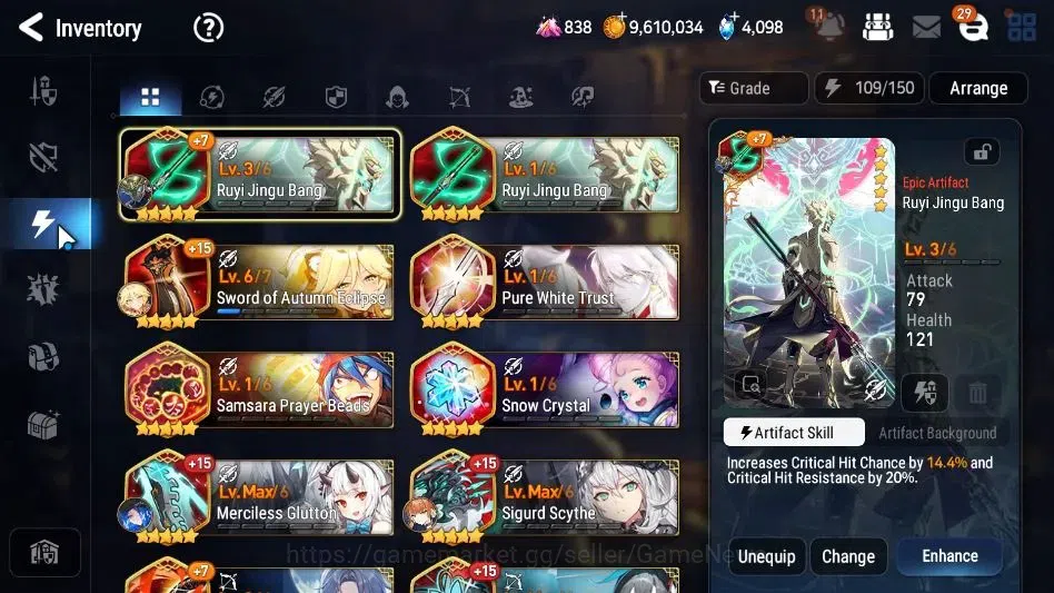 Epic Seven Accounts High-End GLOBAL Unverif|18 ML[LOTScales,BArunka,NM Luna,Etc]+Rinak,Ivana,TA Coli,etc|4K SStone+1M 17