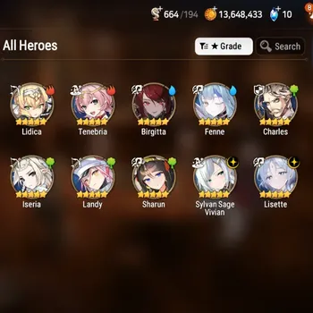 Epic Seven Accounts Starter Global Unverif|Best Starter|2 ML(Lisette,SS.Vivian)+8*5 RGB|450 Mystic Medals|PoH+Bless ON|MoR