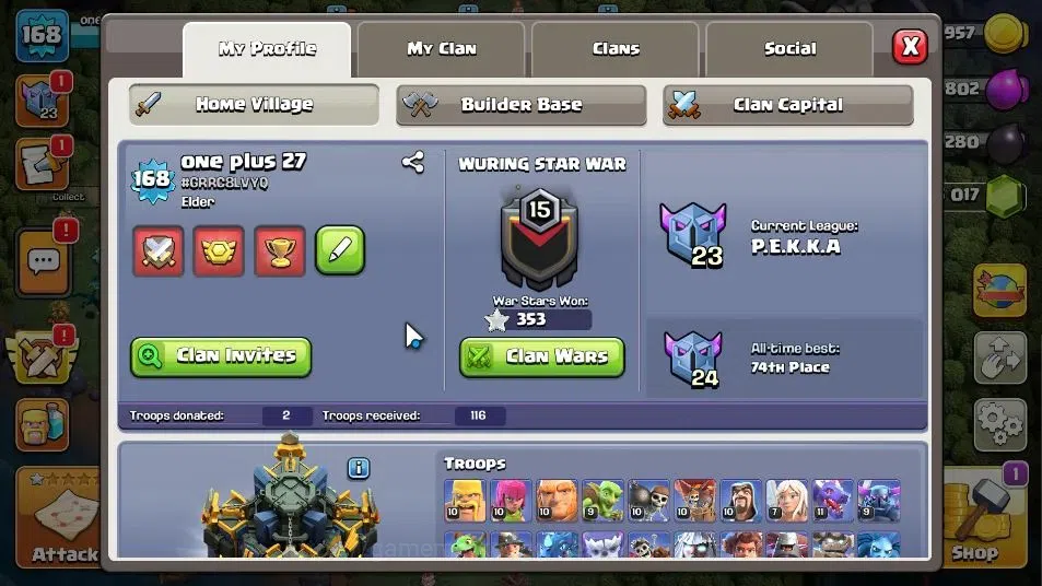 Clash of Clans Accounts LV 168|TH 17-BH 9|HH 9|Limited Skin|BK 85,AQ 86,GW image 2