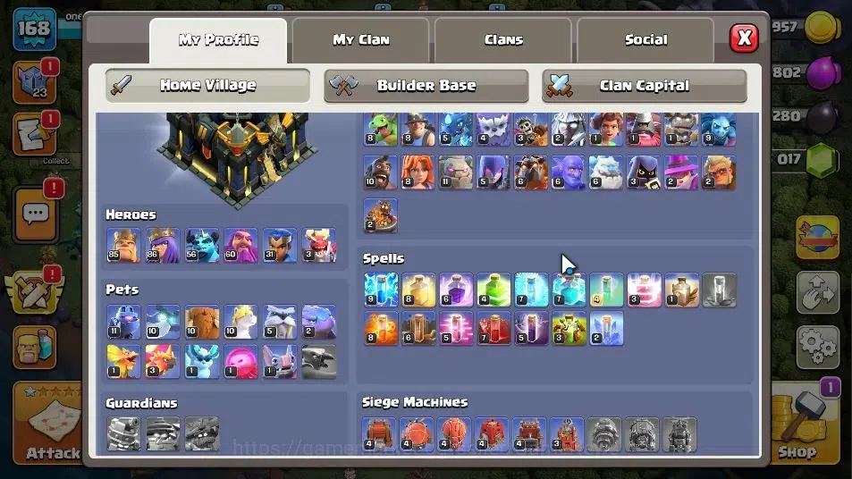 Clash of Clans Accounts LV 168|TH 17-BH 9|HH 9|Limited Skin|BK 85,AQ 86,GW image 3