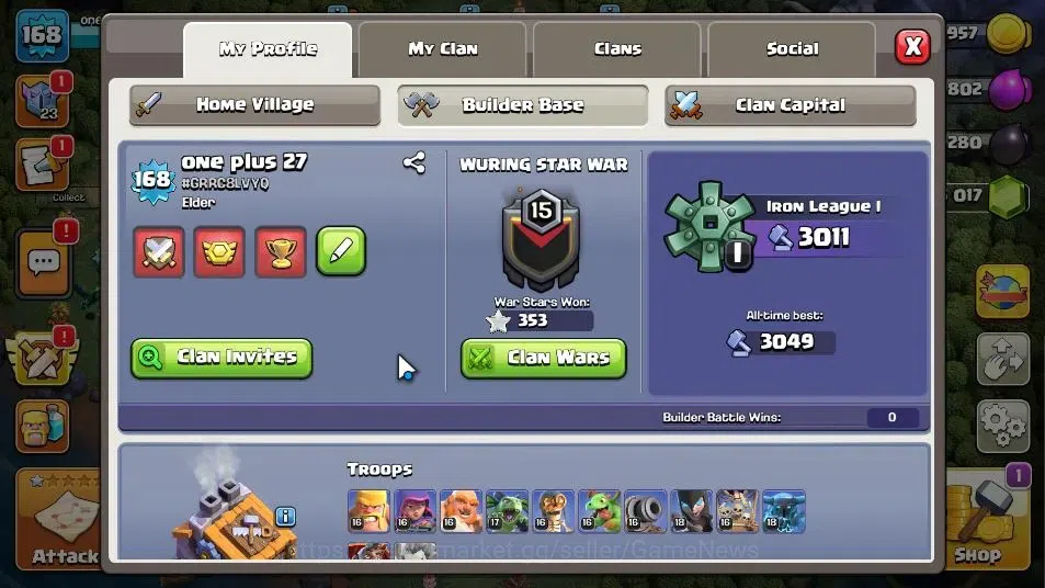 Clash of Clans Accounts LV 168|TH 17-BH 9|HH 9|Limited Skin|BK 85,AQ 86,GW image 4