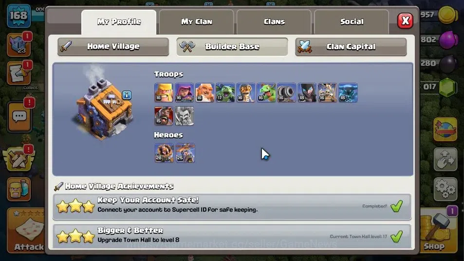 Clash of Clans Accounts LV 168|TH 17-BH 9|HH 9|Limited Skin|BK 85,AQ 86,GW image 5