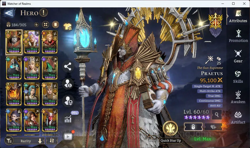 Watcher of Realms Accounts Global 60xx|Power 3M|4 Lord [Praetus,Ingrid,Solcad image 2