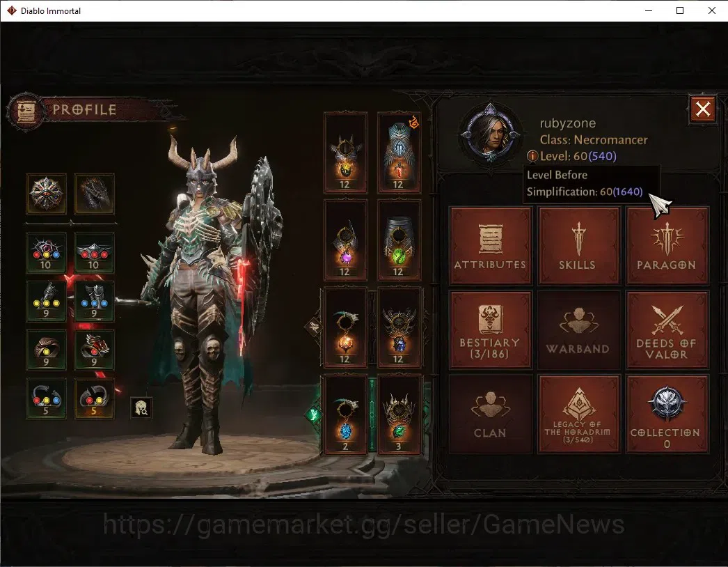 Diablo Immortal Accounts EU - Sescheron|CS ON|Lv60 (540)|Necromancer|CR 31K image 3
