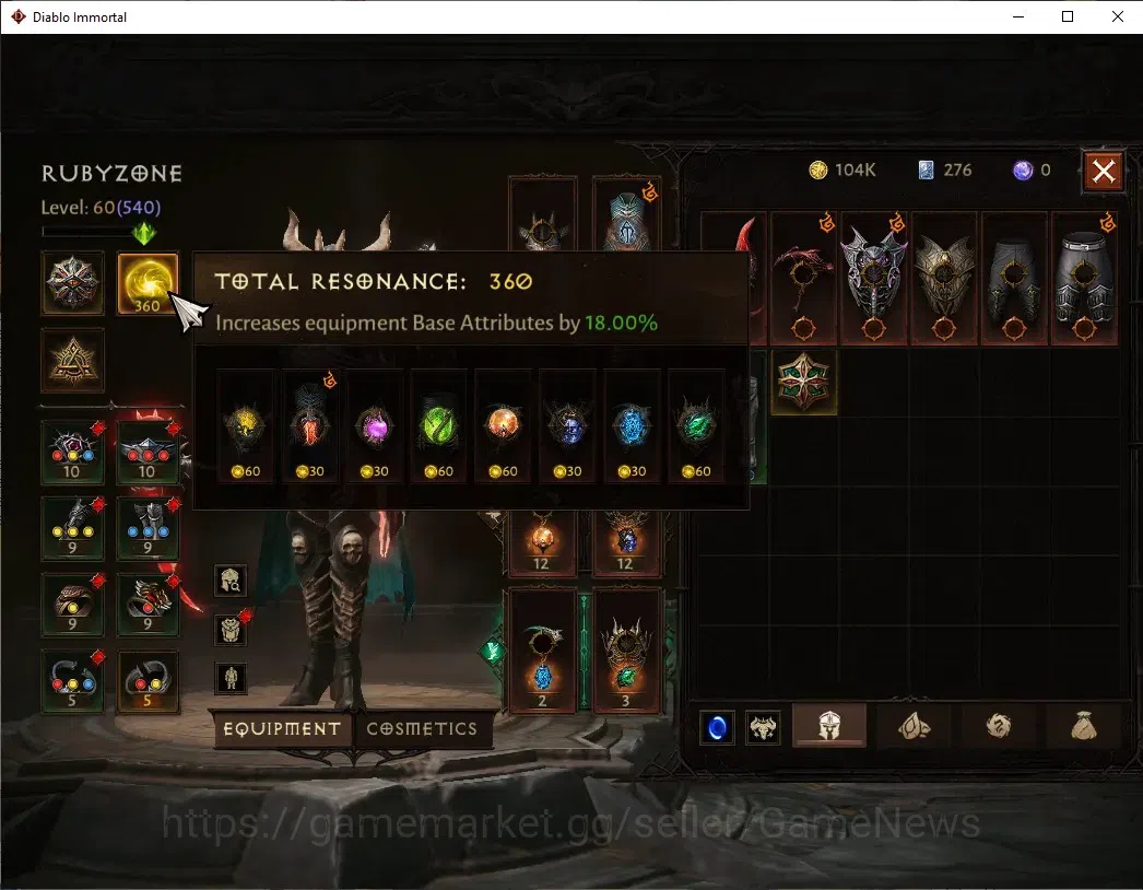 Diablo Immortal Accounts EU - Sescheron|CS ON|Lv60 (540)|Necromancer|CR 31K image 5