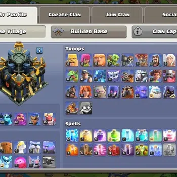 Clash of Clans Accounts High-End TH17-BH9|Lv.220|BK62,AQ83,M58,GW42,RC33,DD15|BM27-BC22|HH8|5 Legendary,4 Gold Skins|400