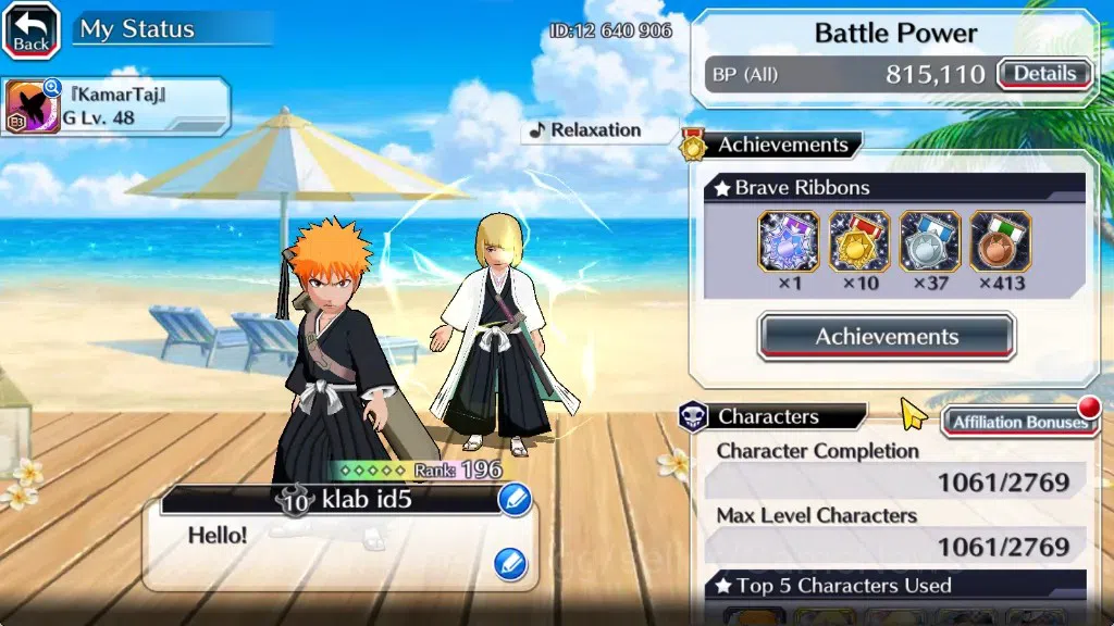 Bleach: Brave Souls Accounts Starter [GLOBAL]|56K Orb|DT Ichigo,TYBW26 Kenpachi,Yachiru,SantaSociety Giselle,TYBW25 2