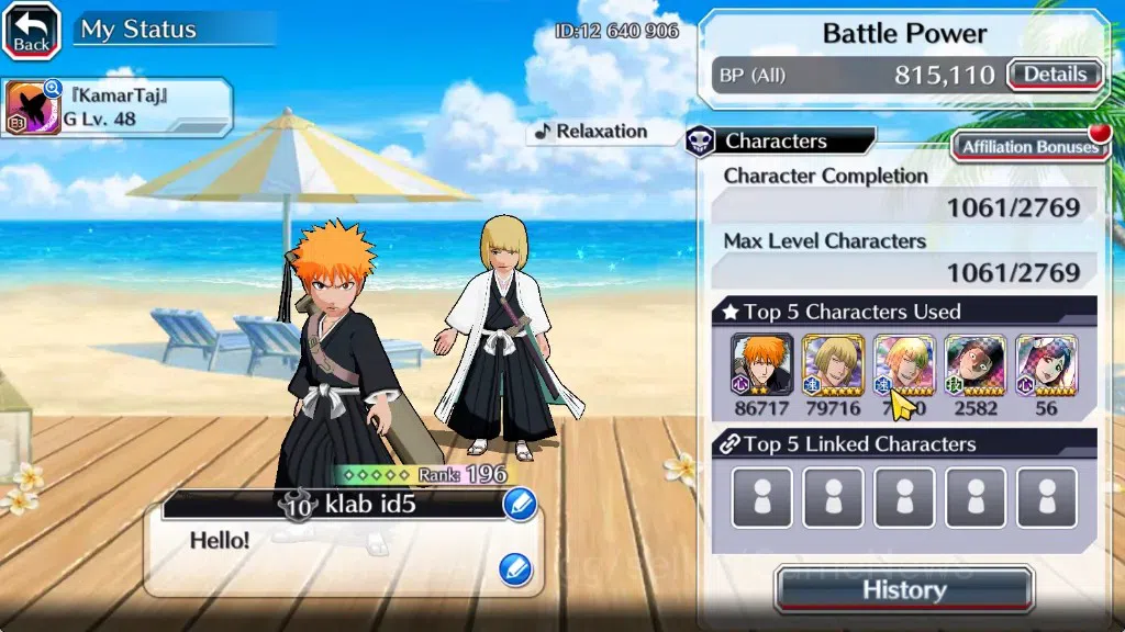 Bleach: Brave Souls Accounts Starter [GLOBAL]|56K Orb|DT Ichigo,TYBW26 Kenpachi,Yachiru,SantaSociety Giselle,TYBW25 3