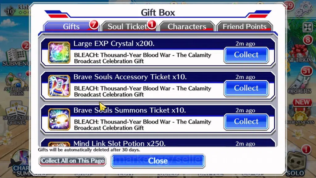 Bleach: Brave Souls Accounts Starter [GLOBAL]|56K Orb|DT Ichigo,TYBW26 Kenpachi,Yachiru,SantaSociety Giselle,TYBW25 9