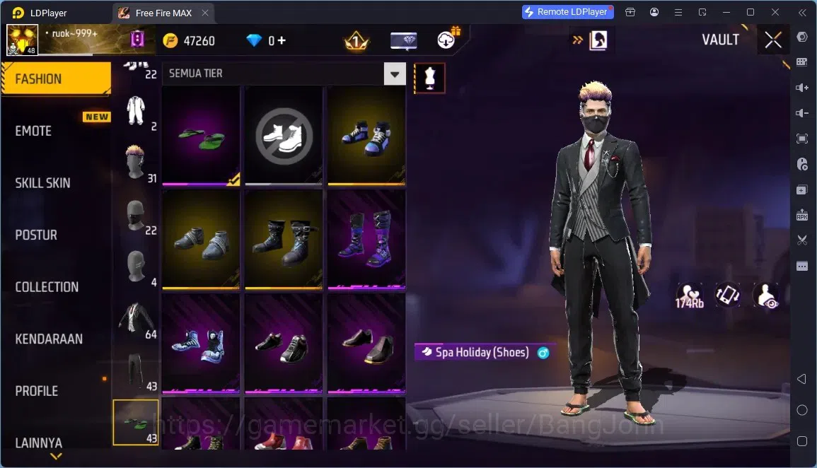 Free Fire Accounts Indonesia | M1887- RAPPER UNDERWORLD| McLaren Racing Bundle & Backpack| Thrash Metalic Backpack | Check 12